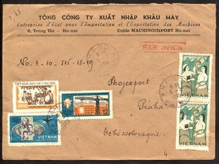 VIETNAM 1955 AIR MAIL COVER TO CZECHOSLOVAKIA. UNUSUAL DESTINATION A575