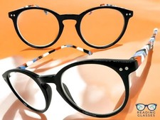 Classic Vintage Retro Style READING EYE GLASSES READERS Round Black Frame 1.50