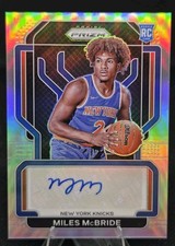 2021-22 Panini Prizm Basketball Miles McBride #RS-MMR Rookie Signatures Silver