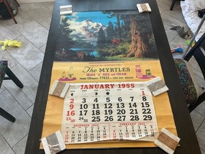 1955 Myrtles Dairy Calendar Coos Bay Oregon