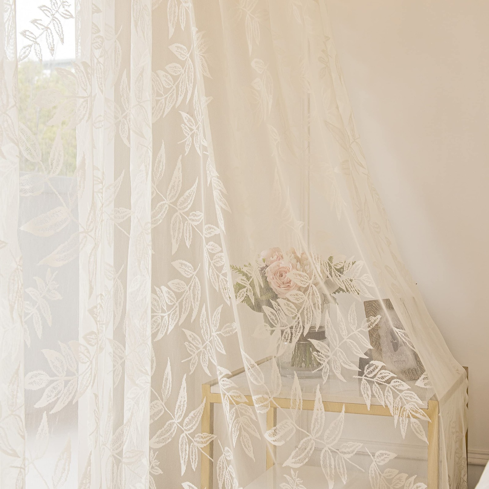 Window Sheer Drapes Pair ...
