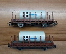 Piko DDR 2 teiliges Set Rungenwagen mit Beladung DR, H0, gebraucht