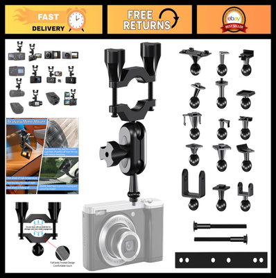 #ad Universal Dash Cam Mount amp; Rearview Mirror Bracket Kit 16 Connectors Compatibl $19.99