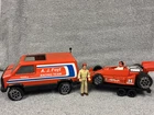 Vintage 1979 Tonka Metal AJ Foyt Indy Race Team Car, Van, Trailer, Crew