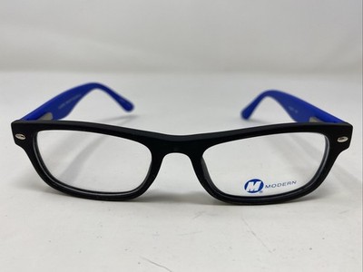 Modern Optical TAKEOFF BLACK/BLUE 47-17-135 Full Rim Eyeglasses Frame 151F