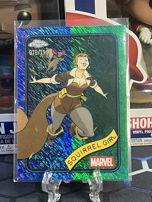 2025 Topps Chrome Blue and Green Shimmer 016/199 Squirrel Girl #44