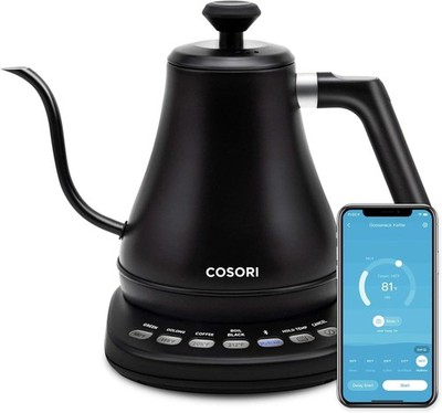 COSORI Electric Gooseneck Kettle Smart Bluetooth (Matte Black) NEW
