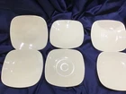 6 FIESTA IVORY square SALAD PLATES HOMER LAUGHLIN excellent!