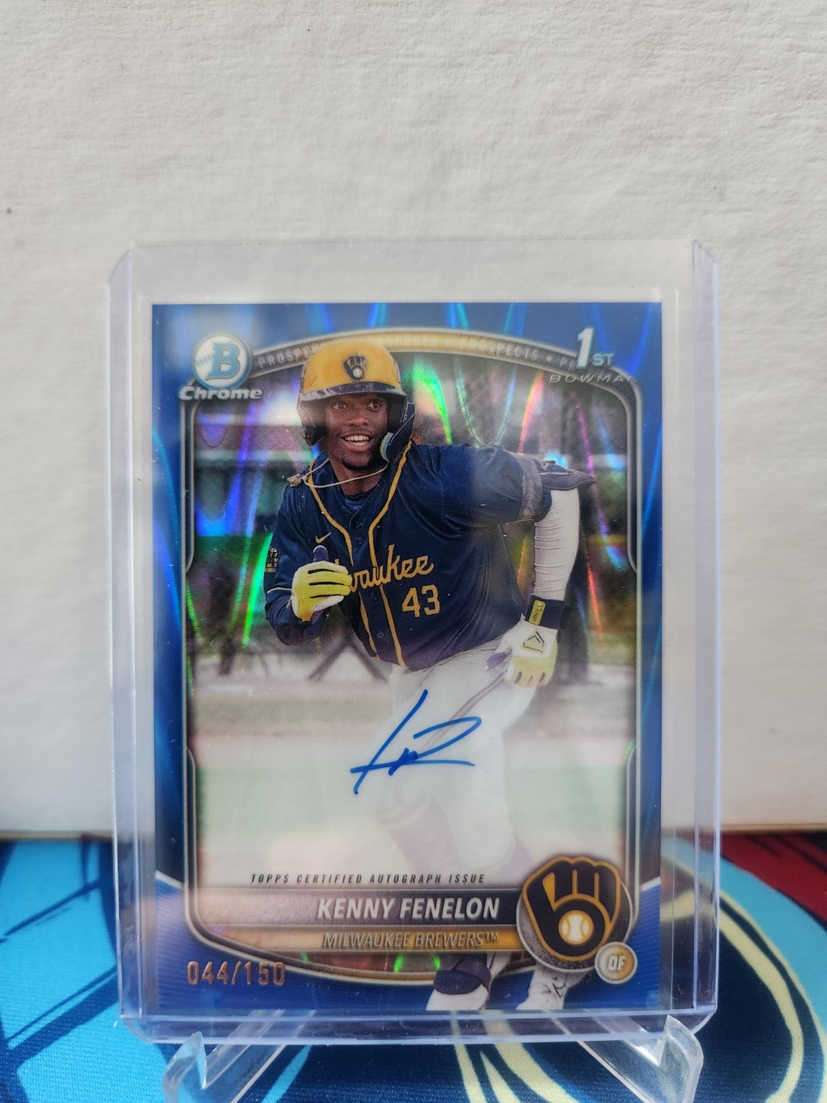 2025 Bowman Chrome Kenny Fenelon #CPA-KF 1st Bowman Blue RayWave Autograph /150