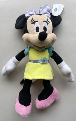 MINNIE MOUSE EASTER PLUSH 10  YELLOW DRESS PURPLE BOW SUPER CUTE!! DISNEY