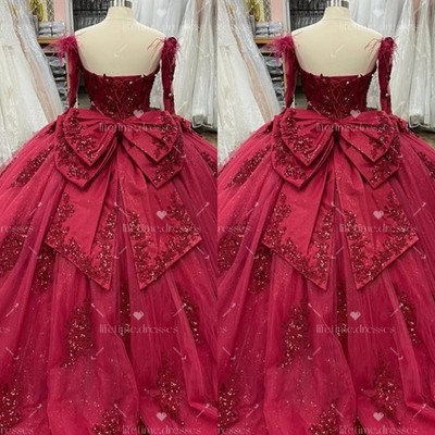 Sparkling Bow for Quinceanera Dress Sweet 15 16 Detachable Red Bow Custom Color