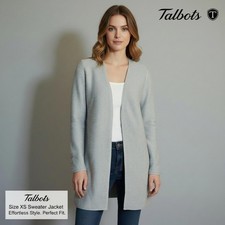 Talbots Gray Sweater Jacket Size XS