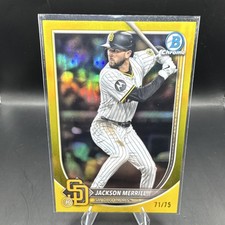 2025 Bowman Chrome Jackson Merrill #38 True Yellow /75 San Diego Padres