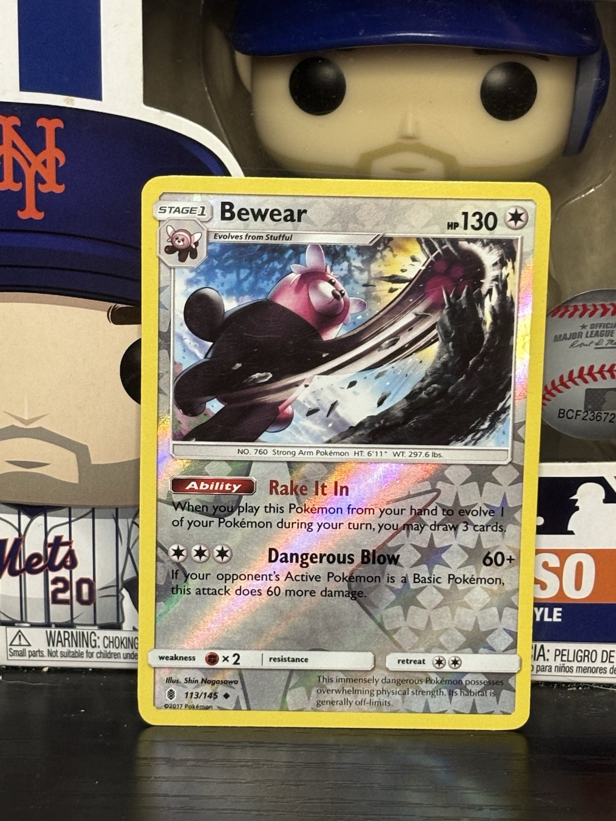 Pokemon TCG Guardians Rising - Bewear #113/145 - Uncommon Reverse Holo Card