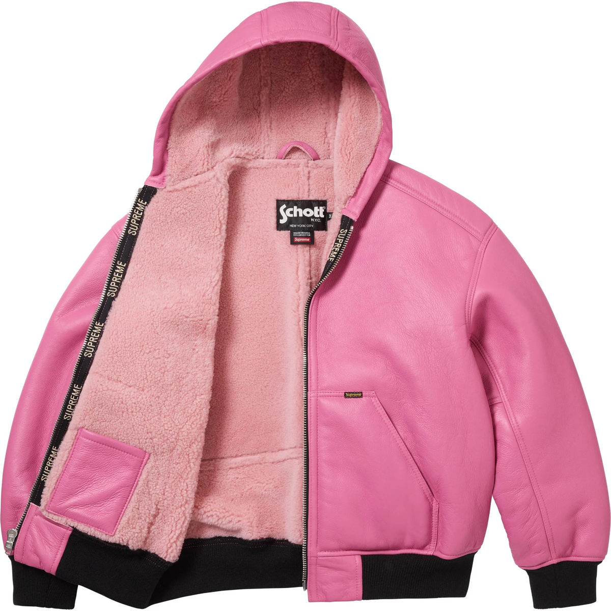 Supreme x Schott Shearling Hooded Work Jacket 3colors FW25 | eBay