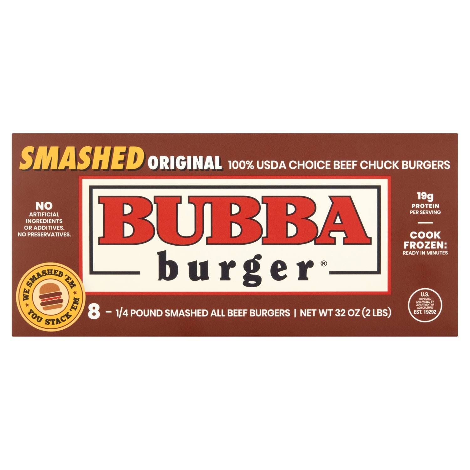 Bubba Burger Original Smashed All Beef Burgers, 1/4 pound, 8 count | eBay