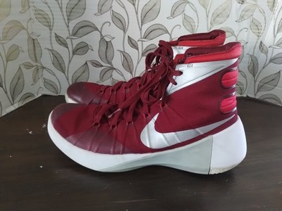 Nike Hyperdunk Retro Size 7.5 Maroon Silver High Top Basketball Shoes 748645-606