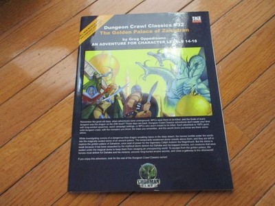 D&D D20 Dungeon Crawl Classics RPG DCC 32 The Golden Palace of Zahadran