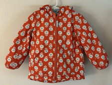 Mini Boden Girls Coat 2-3 Y Red Floral Hood Toddler Pockets Jacket Winter Zipper