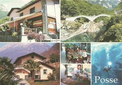 Lavertezzo Locarno TI Hotel Ristorante Pizzeria Posse Natur Steinbruecke Taucher