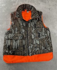 Mens Sports Afield Hunting Vest Reversible Camo Blaze Orange Size Medium VTG