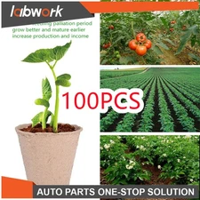 Labwork Biodegradable Nursery Pot Paper Pulp Peat Pot Plant Garden Flower 100PCS