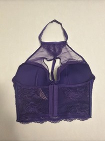 Victoria's Secret NWT High Neck Corset Bra Top -XS - Very Sexy Purple Lace
