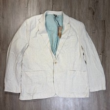 NWT Paul Jones Viscose Linen Blend Blazer Beige Mens 2XL XXL Jacket