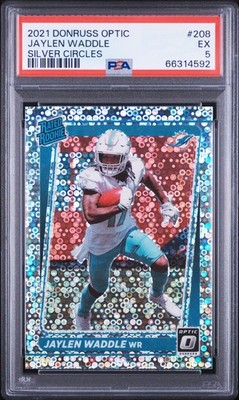 2021 PANINI DONRUSS OPTIC SILVER CIRCLES #208 JAYLEN WADDLE 17/125 PSA 5