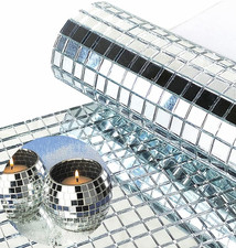 REDODEDO Real Glass Silver Mirrors Mosaic Tiles Sticker for Craft Square Glass T