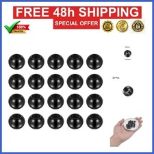 HARFINGTON 20pcs 10mm Stainless Steel Beads for DIY Crafts, Black