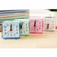 1x Modern Mini Quartz Clocks Travel Alarm Clock Bedroom Home Clocks Table New~