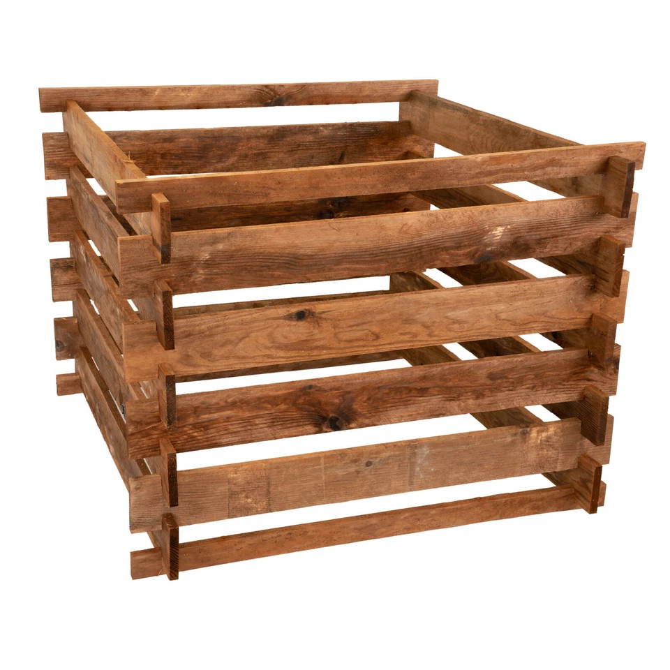 Holzkomposter 90x90xH70 cm Kiefer imprägniert Komposter mit Stecksystem Behälter