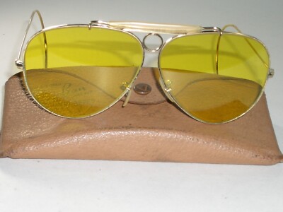 1970's 62MM B&L RAY BAN KALICHROME YELLOW CRYSTAL SHOOTING AVIATOR