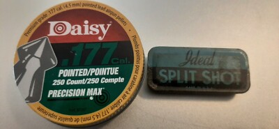 Daisy Pointed PRECISION MAX Pellets .177 Tin of 250 Count/ Ideal Split Shot 
