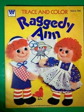 Vintage Raggedy Ann Trace And Color Book Whitman 1979