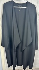 Nine West L Black 3/4 sleeve tunic length dressy career lightweight jacket