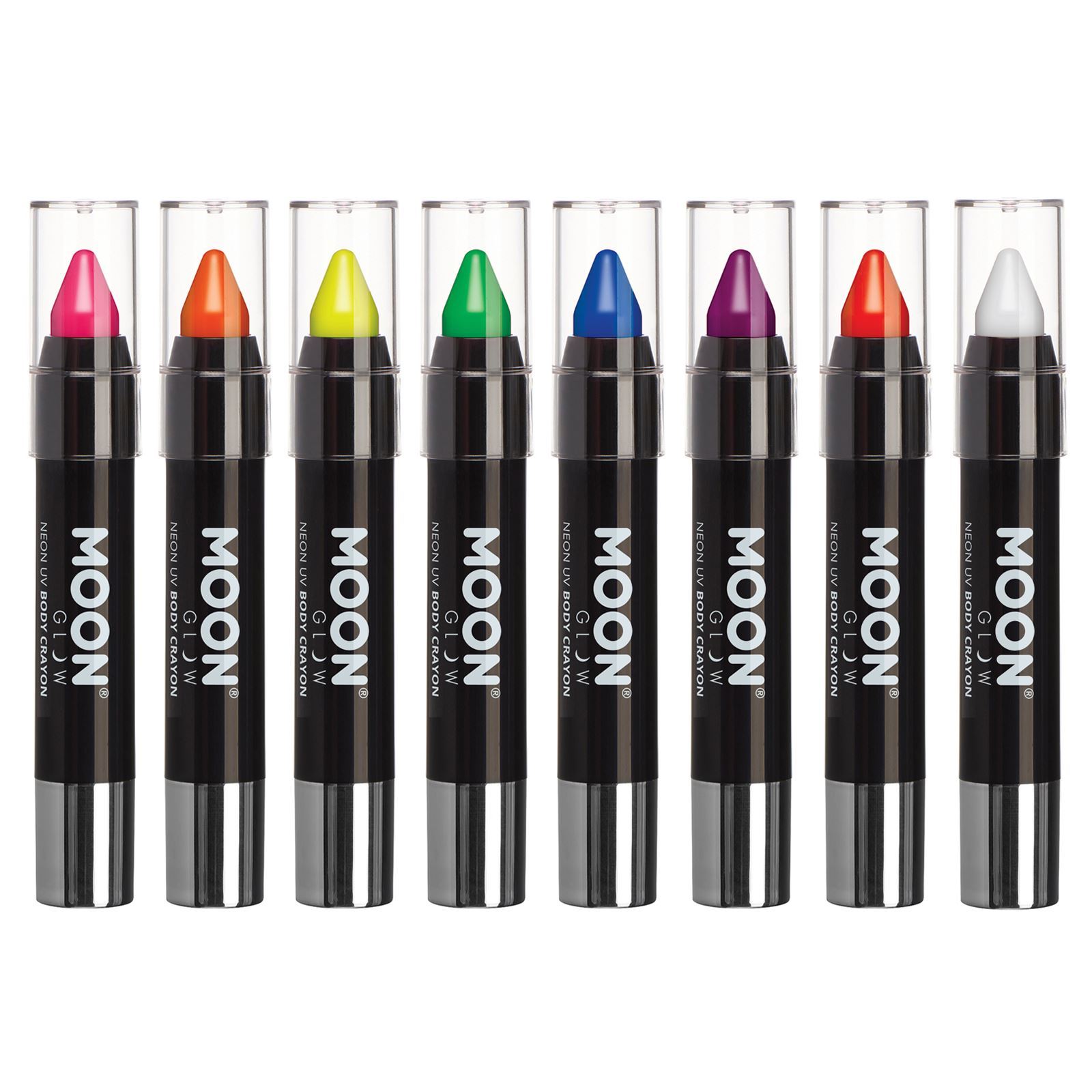 Moon Glow - Neon UV Face Paint Stick Body Paint Crayon - Intense set of 8