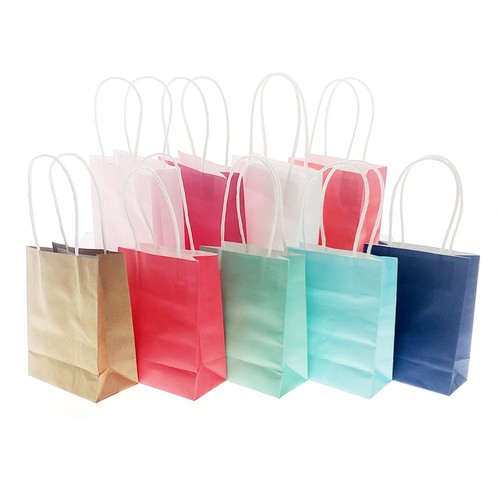 Small Party Favor Paper Treat Bags, 5-Inch, 12-Count - Picture 1 of 10