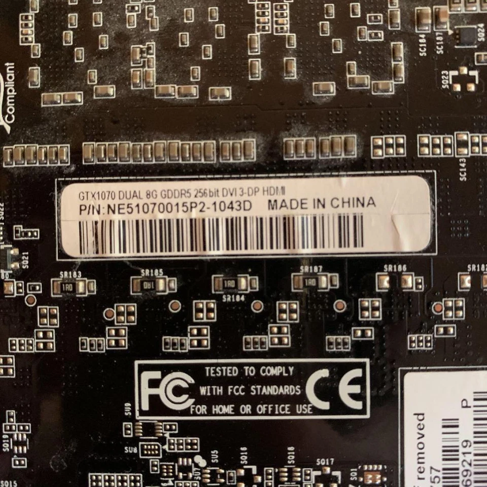 Palit GeForce GTX 1070 Dual 8GB GDDR5 DVI 3-DP HDMI NE51070015P2-1043D Board - Image 3 of 4