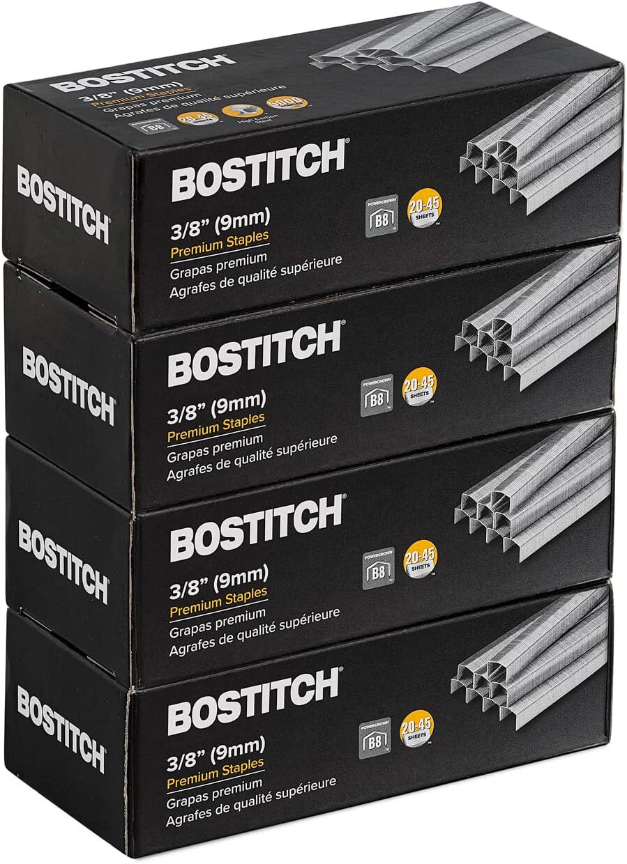 Bostitch B8 Staples 3/8 Inch PowerCrown Staples Pack of 20,000