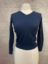 Merino Cashmere Women's Dark Blue Pullover Jumper Size S