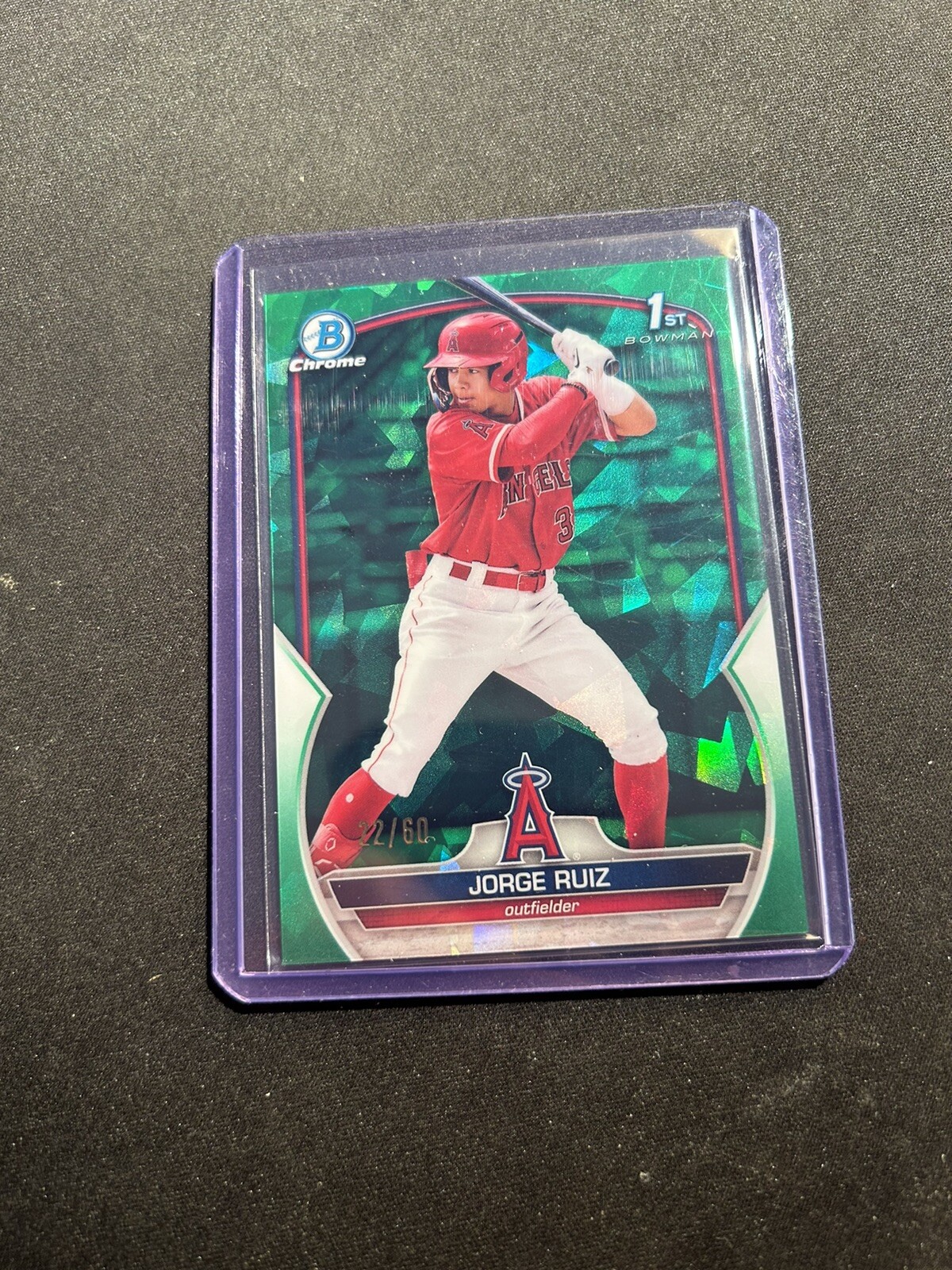 2023 Bowman Sapphire Jorge Ruiz 1st Chrome Green Refractor /60 Angels