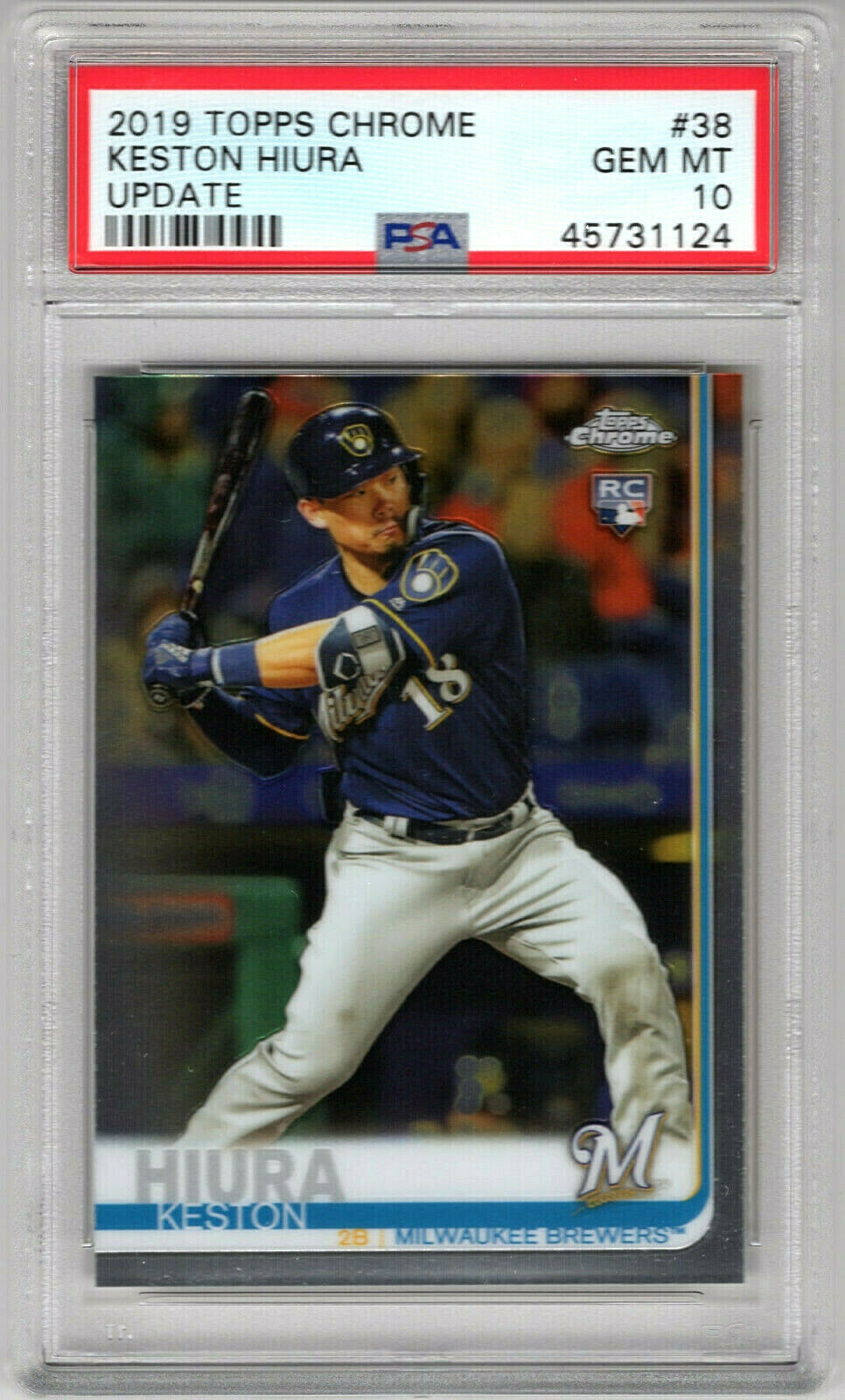 **Keston Hiura** 2019 Topps Chrome Update #38 RC Rookie PSA 10 Gem Mint!!