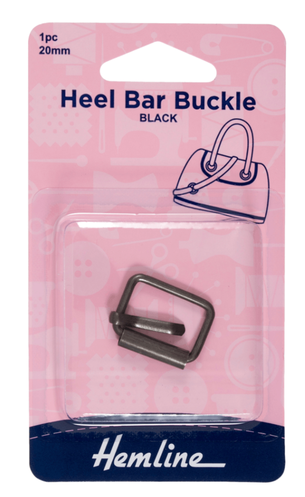 Galedi Pins Heel Bar Buckle – 20mm Nickel Black Hardware for Bags