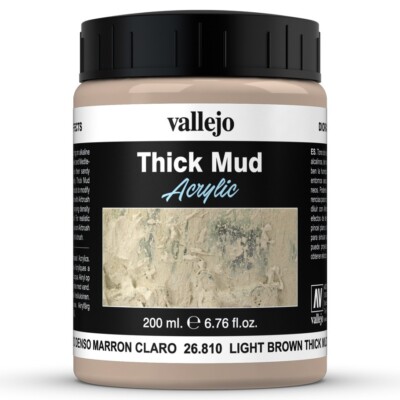Vallejo Diorama Effects: Mud: Light Brown Thick Mud (200ml)