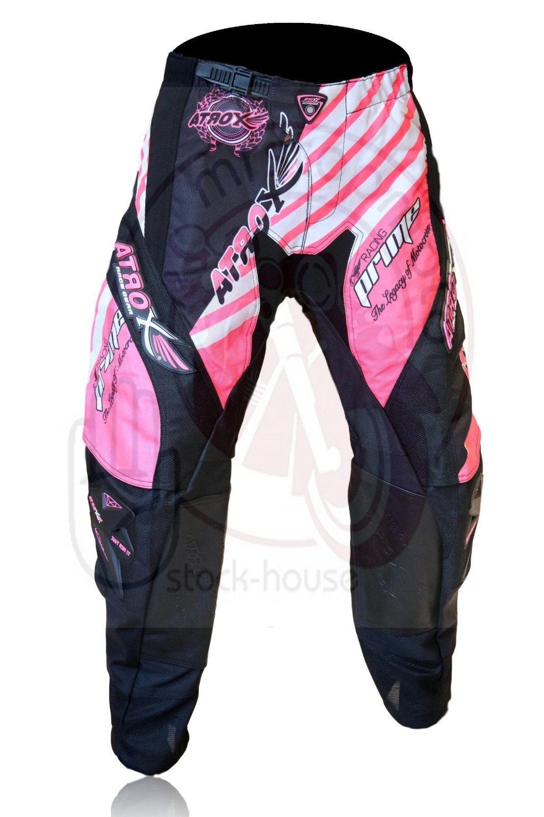 Atrox moto pantaloni Maxdura traforati estivi cross enduro donna nero rosa