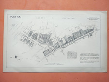 1898 Antique Map of Rosebery Avenue development. Grays Inn Road - London