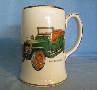 1909 ROLLS ROYCE CLASSIC CAR  Auto Tankard Mug Stein ~ Staffordshire England  