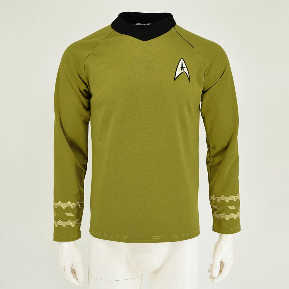 Cosplay TOS Captain Kirk Gold Shirts Spock Blue Costumes Red Starfleet Uniforms - Image 2 of 4